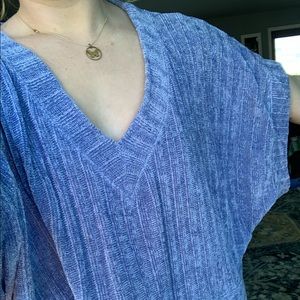 Blue chenille sweater top